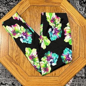 *LAFAYETTE 148 NEW YORK* Stanton Black x Multicolor Floral Pants Size 4